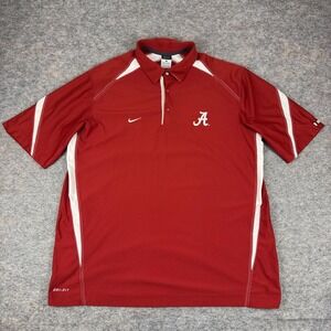 Nike Dri Fit Polo Shirt Alabama Crimson Tide Red Mens Large L
